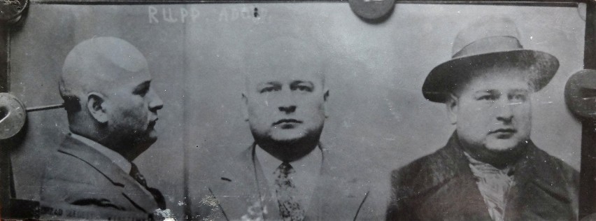 Adolf Rupp pod koniec lat 20. Seria zdjęć z policyjnej...