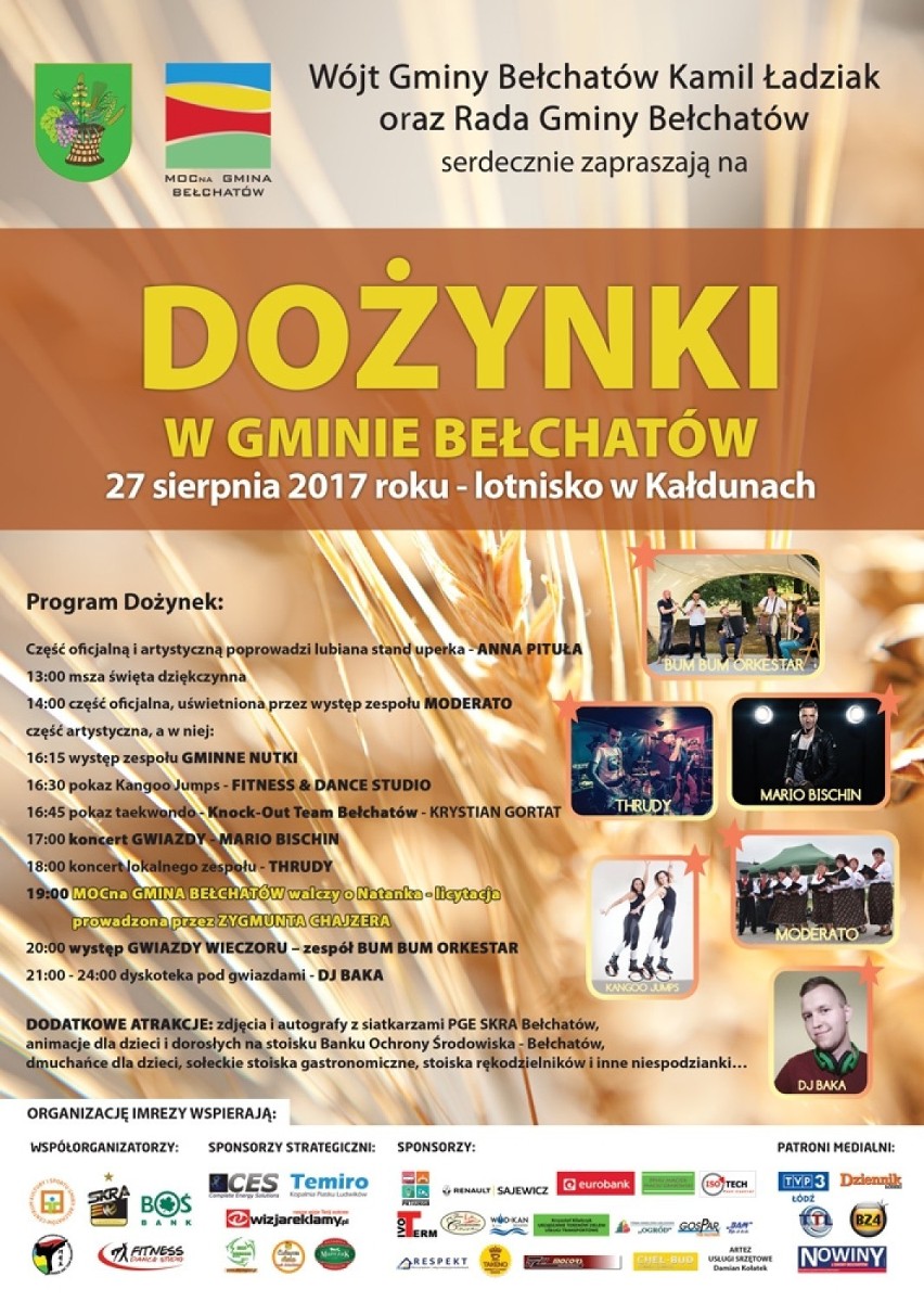 Powiat bełchatowski. Dożynki w czterech gminach już w niedzielę.Jakie gwiazdy zaśpiewają? 