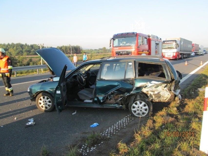 Wypadek na A4. Maszkienice koło Brzeska.