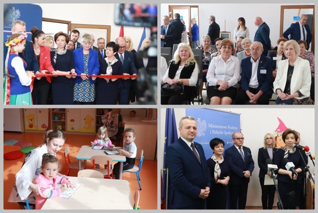 Minister Marlena Maląg otworzyła żłobek "Kruszynka" i Dzienny Dom Seniora w Kruszynie, gmina Włocławek, 1 kwietnia 2022 roku.