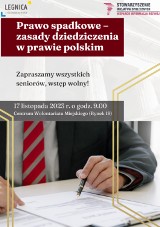 Wykład dla seniorów dotyczący prawa spadkowego już w piątek w Legnicy 