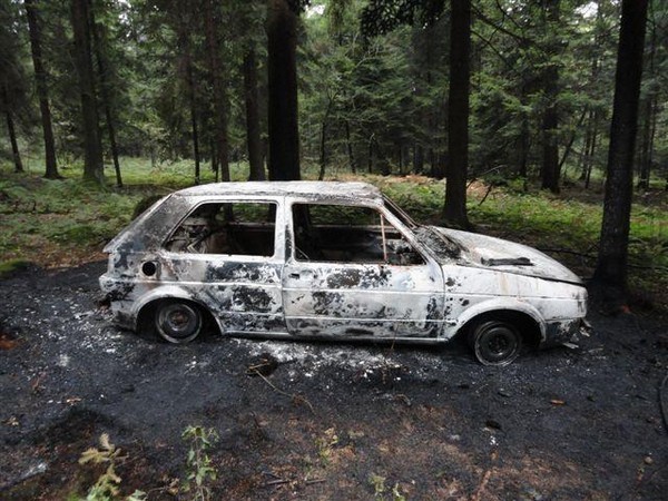 Naściszowa: podpalając skradziony samochód podpalili też las [ZDJĘCIA]