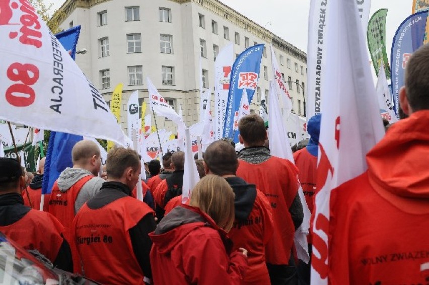 Górnicy manifestowali w Warszawie