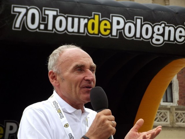 Czesław Lang, dyrektor Tour de Pologne przed startem III etapu jubileuszowej edycji wyścigu