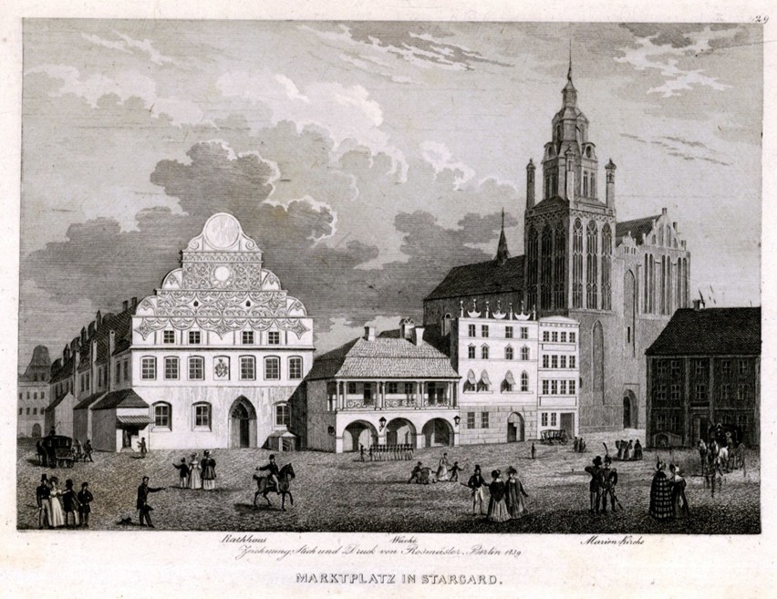 Rynek Staromiejski w Stargardzie w 1839 roku