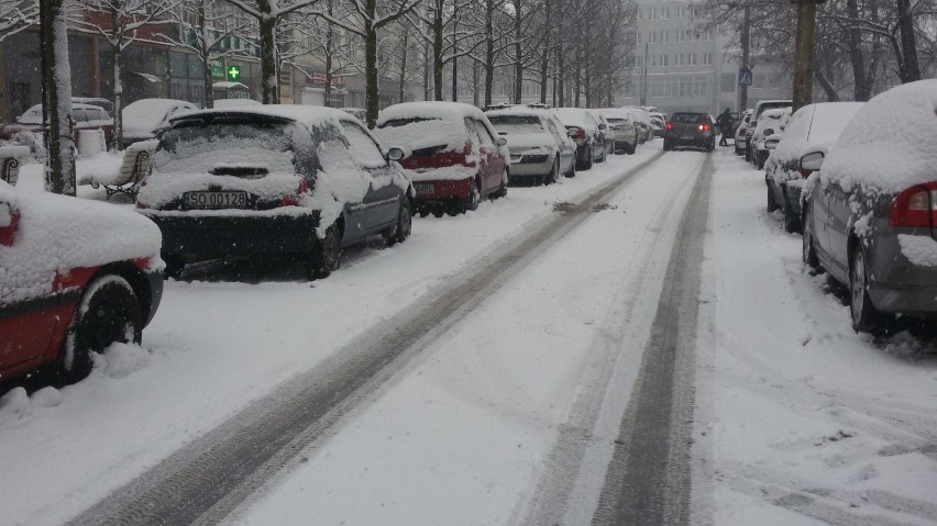 Zima w Sosnowcu: biało na drogach [ZDJĘCIA]