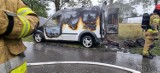 Na drodze w Dębskiej Kuźni pod Opolem spłonął samochód dostawczy