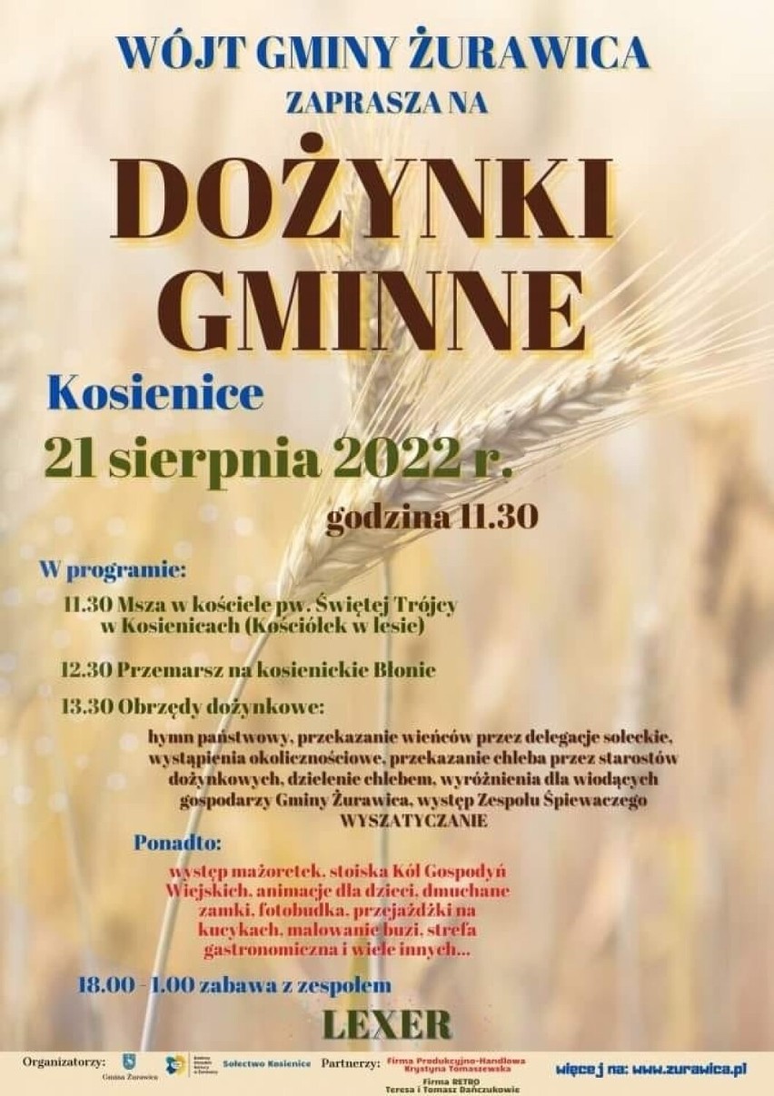 21 sierpnia dożynki w Kosienicach, Krównikach, Bachowie, Nienadowej, Duńkowiczkach. Sprawdź program wydarzeń