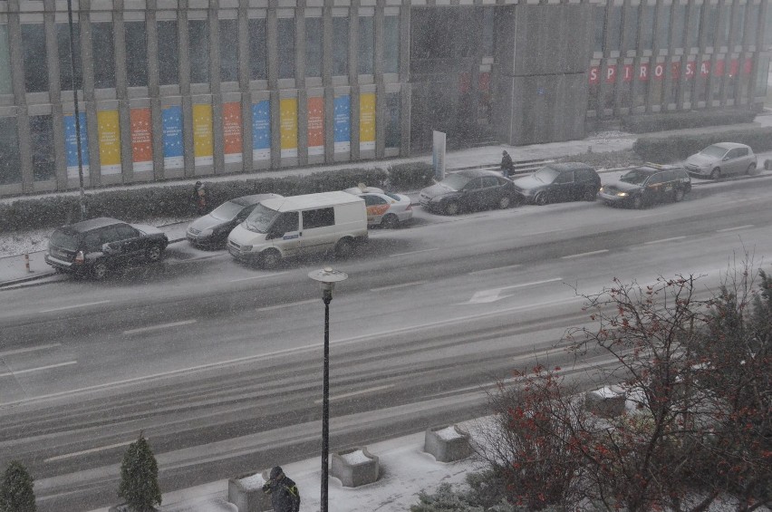 Burza śnieżna w Warszawie. Poważne utrudnienia [ZDJĘCIA,...