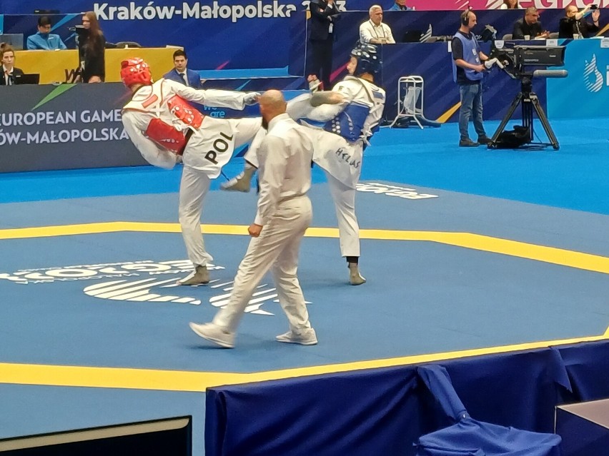 Reprezentant Polski Szymon Piątkowski w kategorii do 80 kg...