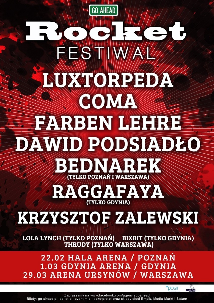 Rocket Festiwal 29 marca w Arenie Ursynów.
