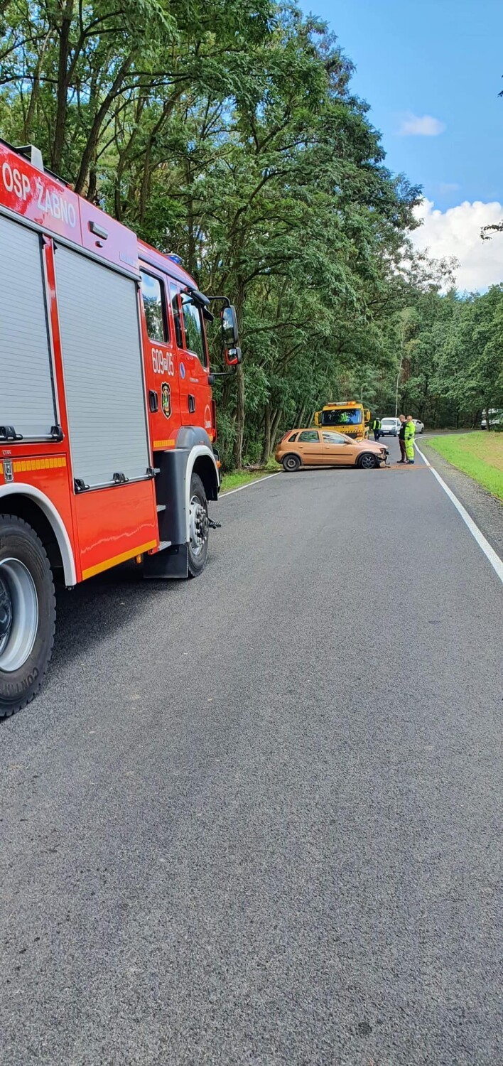 Samochód uderzył w drzewo na drodze Grzybno - Iłówiec. Służby musiały zlokalizować miejsce zdarzenia