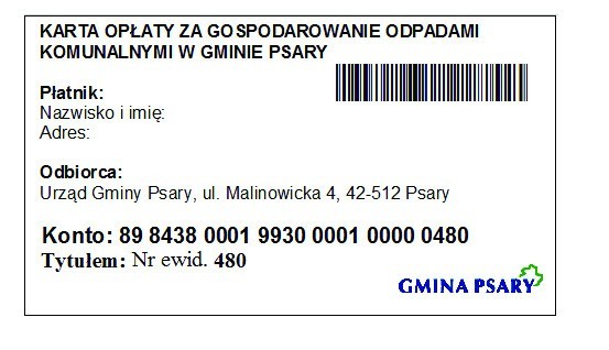 Ustawa śmieciowa w Psarach - mieszkańcy dostali karty