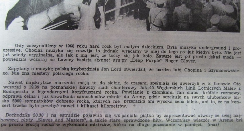 Deep Purple w Poznaniu w 1991 roku. Relacja z koncertu na...