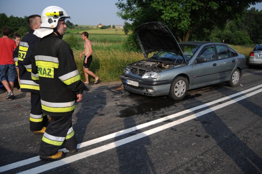 Wypadek pod Książem Wlkp. Do szpitala trafili wszyscy...