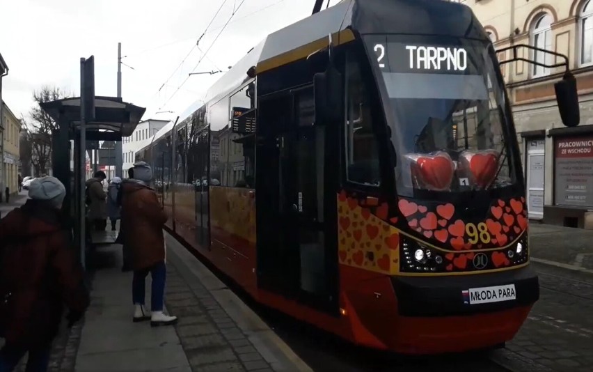 Walentynkowy tramwaj MZK kursuje w Grudziądzu