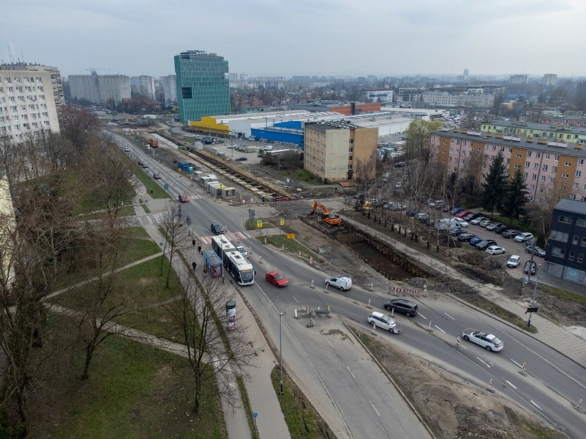 Kraków. Budowa tramwaju do Mistrzejowic. Nadchodzi więcej utrudnień w marcu