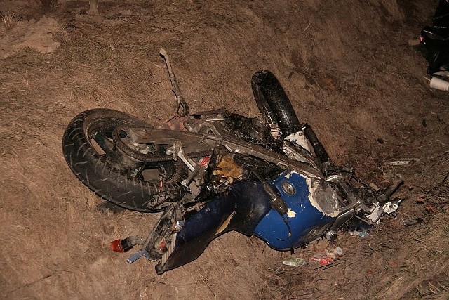 Rozbity w wypadku motocykl