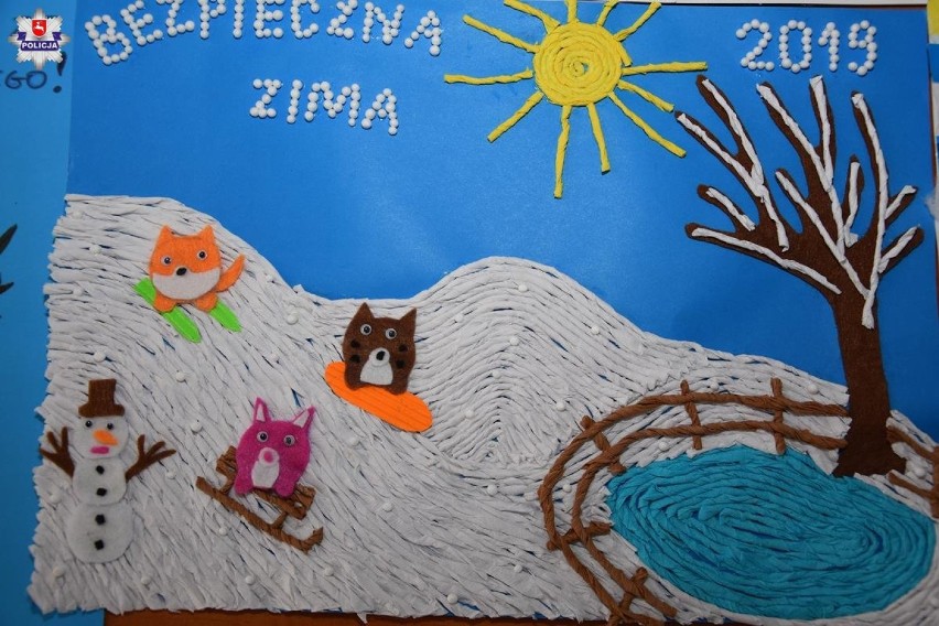 Kraśnik. Rozstrzygnięto konkurs "Bezpieczna zima 2019". Do komendy wpłynęło ponad 300 prac artystycznych dzieci (ZDJĘCIA)