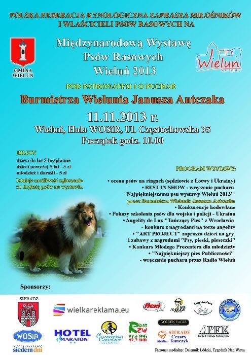 Wieluń: Międzynarodowa wystawa psów rasowych już w poniedziałek