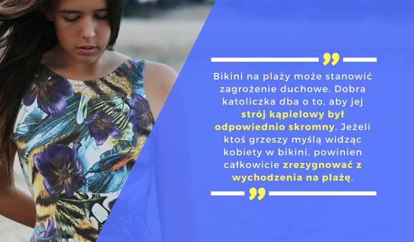 Bikini na plaży może stanowić zagrożenie duchowe. Dobra...