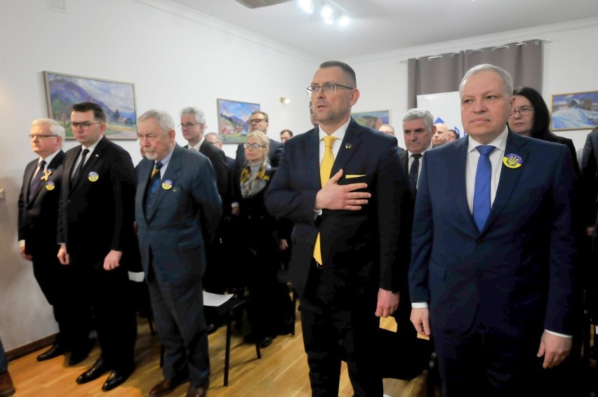 Kraków. W pierwszą rocznicę napaści Rosji na Ukrainę Konsul Ukrainy spotkał się z samorządowcami