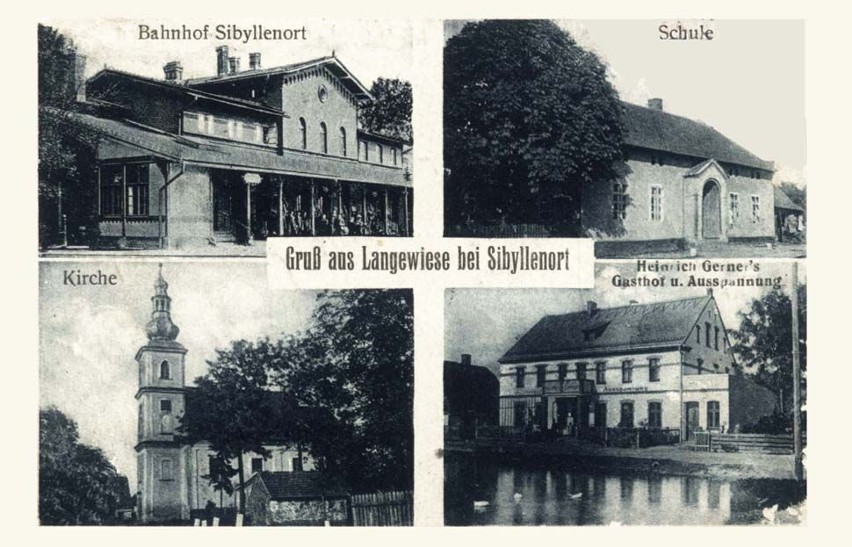 Pocztówka z 1915 roku obiekty w Langewiese czyli obecnie...