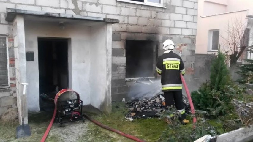 Pożar domu w Krajence