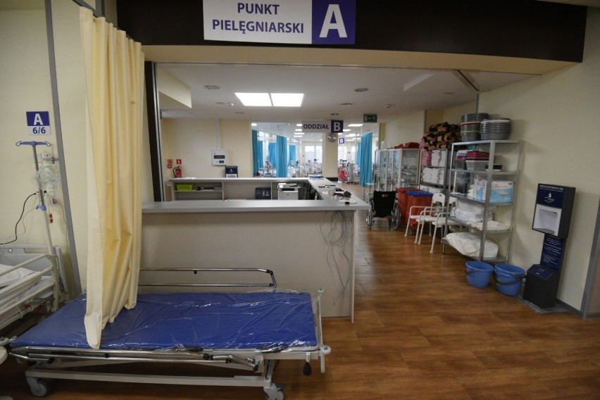 Tak wygląda wnętrze szpitala tymczasowego w Ciechocinku....