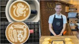Kawa latte od Kamila w Tarnowie wygląda jak dzieło sztuki. Barista został Mistrzem Polski i zdeklasował rywali