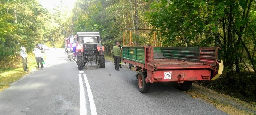 Wypadek na drodze między Alfonsowem a Dąbrową pod Paradyżem w powiecie opoczyńskim