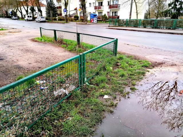 Teren przy Hali Sportowo - Widowiskowej w Międzychodzie znów zaśmiecony, choć kilkanaście dni temu był posprzątany w "czynie społecznym".