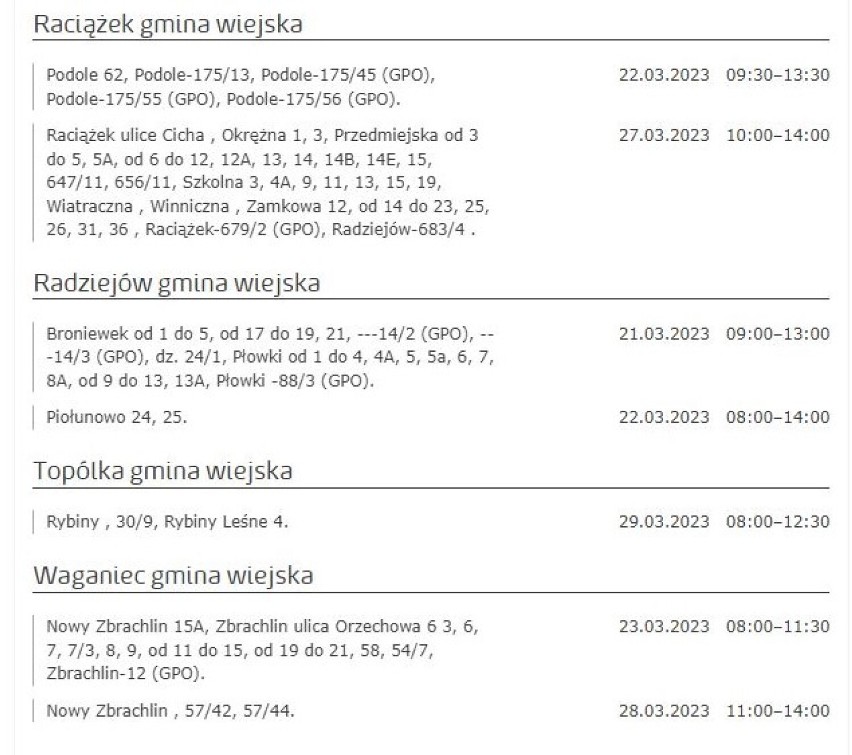 Planowane wyłączenie prądu w Kujawsko-Pomorskiem