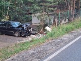 W Lubogoszczy koło Sławy auto wypadło z drogi i uderzyło w słup