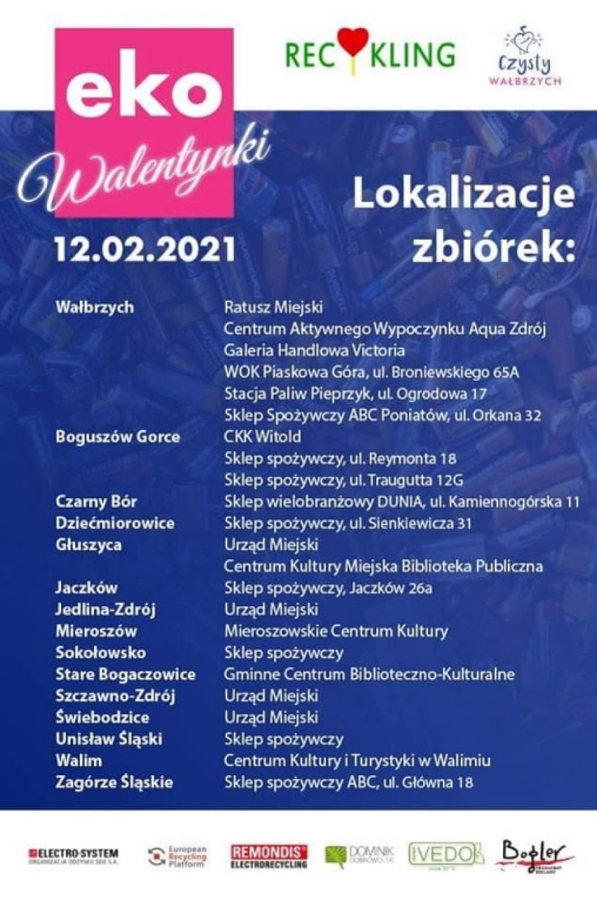 EkoWalentynkowa zbiórka baterii w Wałbrzychu i powiecie wałbrzyskim