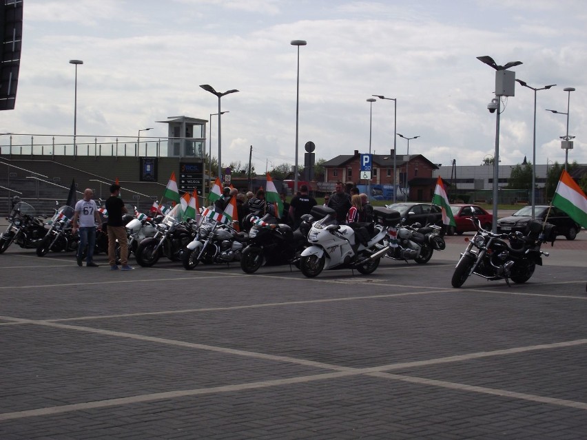 Zagłębie Lubin - motocykliści przejechali przez miasto
