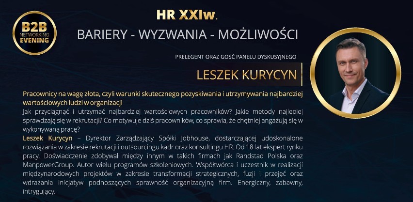 Rozmowy o zasobach ludzi, czyli HR XXI wieku. Konferencja biznesowa "B2B Networking Evening" w  w Gdańskim Parku Naukowo-Technologicznym