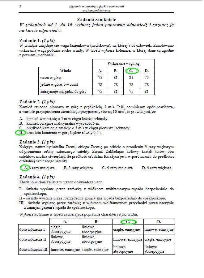 Matura 2013. Fizyka i astronomia - poziom podstawowy [ARKUSZE, ODPOWIEDZI]