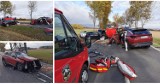 Wilkanów - Domaszków: Zderzenie czołowe dwóch samochodów osobowych. 3 osoby poszkodowane