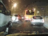 Wrocław w korku. Śnieg paraliżuje ruch w mieście