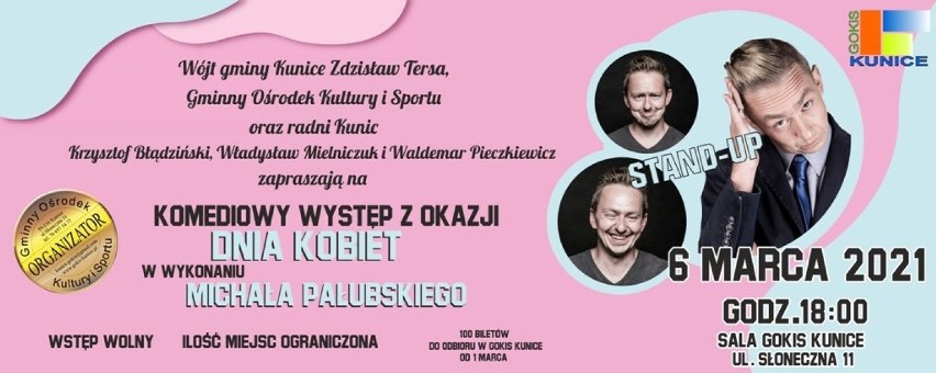 Kabaretowe Święto Kobiet w Gminie Kunice, wystąpią Paranienormalni i Michał Pałubski