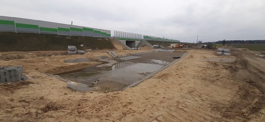 Postęp robót na placu budowy autostrady A1 na odcinku od...
