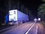 Wypadek (kolizja) ciężarówek na DK48 Inowłódz - Poświętne przy skręcie na Ceteń