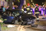 Pijany kierowca BMW spowodował wypadek w Pabianicach na Starym Rynku. Ranni