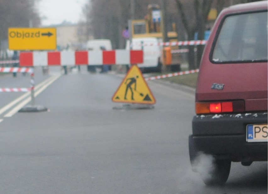 Śrem: zamknięta część ulicy Kilińskiego - OBJAZD