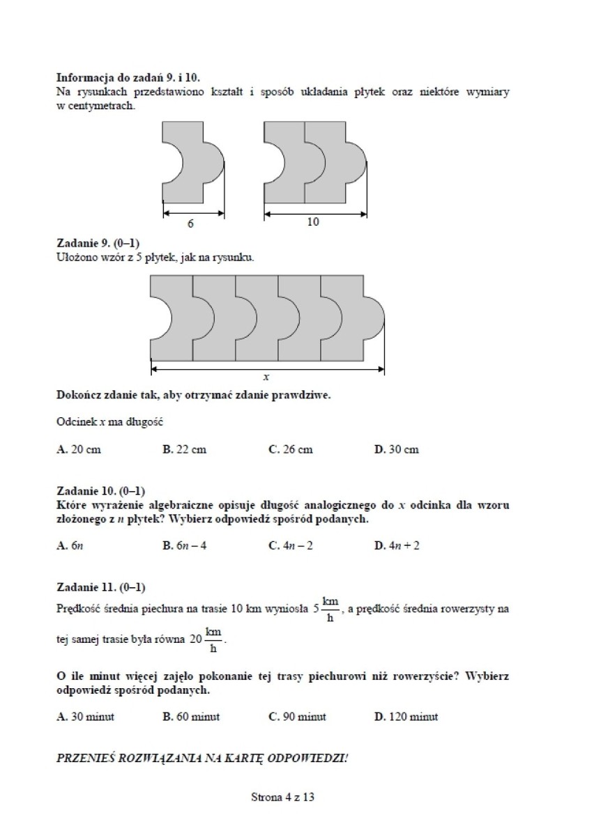 Test gimnazjalny 2014. Matematyka