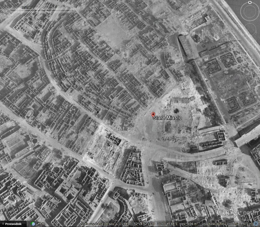 Stare Miasto w Warszawie - widok z 1945 roku