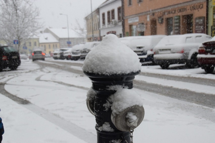 Tarnów zasypany śniegiem. Intensywne opady będą przez cały dzień