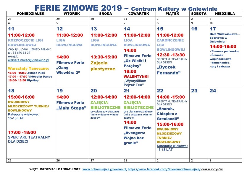 Jak aktywnie spędzić ferie zimowe? Atrakcje w powiecie wejherowskim [PROGRAM]