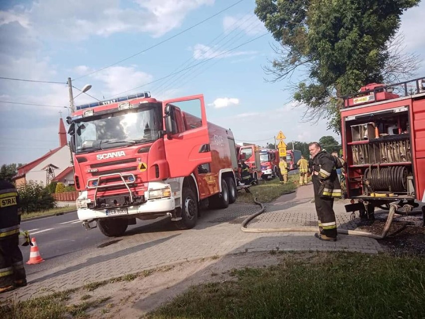 Pożar w Okupie w gminie Łask ZDJĘCIA          